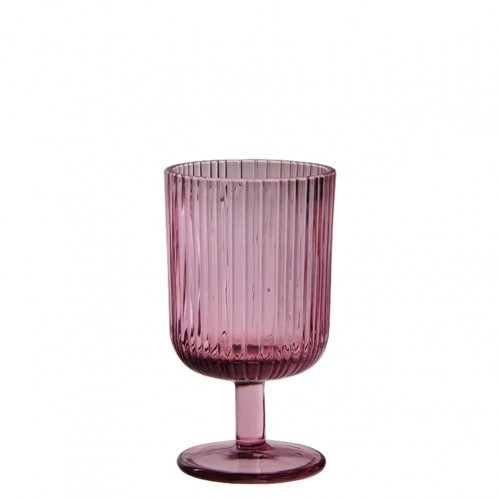 Γυάλινο ποτήρι με πόδι 28cl EVENT φ8x14 2cm μωβ - Σετ 12 c460695