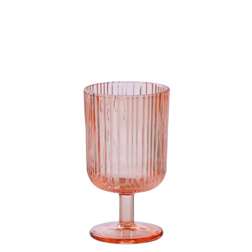 Γυάλινο ποτήρι με πόδι 28cl EVENT φ8x14 2cm κοραλί - Σετ 12 c460699
