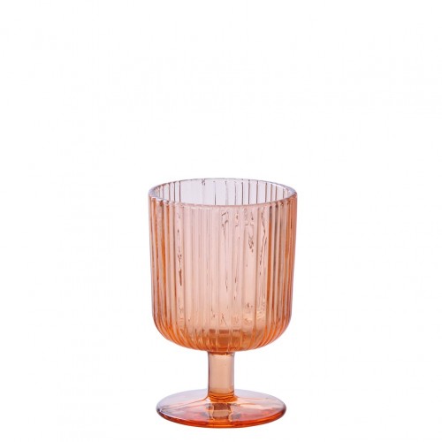 Γυάλινο ποτήρι με πόδι 25cl EVENT φ8x12 3cm κοραλί - Σετ 12 c460700