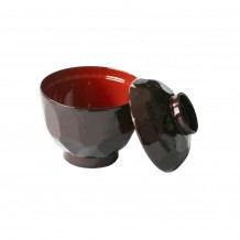 Παραδοσιακό μπωλ σούπας Miso με καπάκι φ9xΥ9 2cm μαύρο made in Japan - Σετ 3 c460747