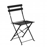 ΖΑΠΠΕΙΟΥ Pantone Καρέκλα Κήπου-Βεράντας Πτυσσόμενη Μέταλλο Βαφή Μαύρο SET 2τμχ c460764