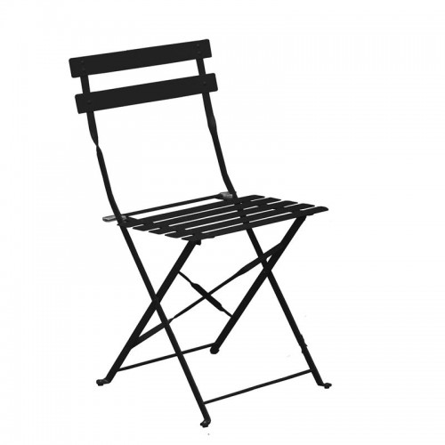 ΖΑΠΠΕΙΟΥ Pantone Καρέκλα Κήπου-Βεράντας Πτυσσόμενη Μέταλλο Βαφή Μαύρο SET 2τμχ c460764