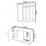 Έπιπλο Εισόδου Με Καθρέπτη BOKANG Δρυς Μοριοσανίδα Γυαλί 90x33x90cm c460876