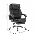 Καρέκλα γραφείου διευθυντή Thrive pakoworld Premium Quality μηχανισμός massage-θερμαινόμενη πλάτη pu μαύρο c461087
