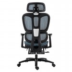 Καρέκλα γραφείου διευθυντή με υποπόδιο Verdant pakoworld Premium Quality mesh χρώμα μπλε c461090