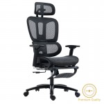 Καρέκλα γραφείου διευθυντή με υποπόδιο Verdant pakoworld Premium Quality mesh χρώμα μαύρο c461093