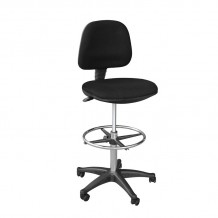 BF501 Σκαμπό Reception - Ταμείου με Πλάτη Ύφασμα Μαύρο c461127