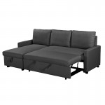 Γωνιακός καναπές κρεβάτι Infuse pakoworld με αποθηκευτικό χώρο με ανθρακί ύφασμα 203x130x88εκ c461155
