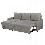 Γωνιακός καναπές κρεβάτι Infuse pakoworld με αποθηκευτικό χώρο γκρι ύφασμα 203x130x88εκ c461157