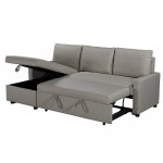 Γωνιακός καναπές κρεβάτι Infuse pakoworld με αποθηκευτικό χώρο γκρι ύφασμα 203x130x88εκ c461157