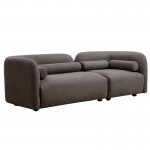 Καναπές 3θέσιος Tranquil pakoworld ύφασμα μπυκλέ γκρι 228x90x74εκ c461383