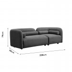Καναπές 3θέσιος Tranquil pakoworld ύφασμα μπυκλέ γκρι 228x90x74εκ c461383