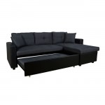 ΚΑΝΑΠΕΣ ΓΩΝΙΑ ΚΡΕΒΑΤΙ WAYNE 220x146x86Υεκ HM3028 01 ΓΚΡΙ ΜΕ ΜΑΥΡΟ PU c461646