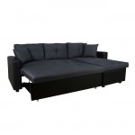 ΚΑΝΑΠΕΣ ΓΩΝΙΑ ΚΡΕΒΑΤΙ WAYNE 220x146x86Υεκ HM3028 01 ΓΚΡΙ ΜΕ ΜΑΥΡΟ PU c461646
