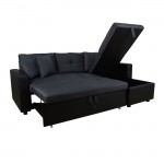 ΚΑΝΑΠΕΣ ΓΩΝΙΑ ΚΡΕΒΑΤΙ WAYNE 220x146x86Υεκ HM3028 01 ΓΚΡΙ ΜΕ ΜΑΥΡΟ PU c461646