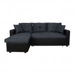ΚΑΝΑΠΕΣ ΓΩΝΙΑ ΚΡΕΒΑΤΙ WAYNE 220x146x86Υεκ HM3028 01 ΓΚΡΙ ΜΕ ΜΑΥΡΟ PU c461646