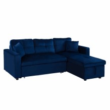 ΚΑΝΑΠΕΣ ΓΩΝΙΑ ΚΡΕΒΑΤΙ WAYNE 224x147x85Υεκ HM3028 18 ΒΕΛΟΥΔΟ ΜΠΛΕ c461652