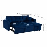ΚΑΝΑΠΕΣ ΓΩΝΙΑ ΚΡΕΒΑΤΙ WAYNE 224x147x85Υεκ HM3028 18 ΒΕΛΟΥΔΟ ΜΠΛΕ c461652