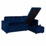 ΚΑΝΑΠΕΣ ΓΩΝΙΑ ΚΡΕΒΑΤΙ WAYNE 224x147x85Υεκ HM3028 18 ΒΕΛΟΥΔΟ ΜΠΛΕ c461652