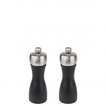 Σετ Μύλος Αλατιού amp Πιπεριού Ξύλινο ύψος 15cm σειρά Fidji Μαύρο Ματ INOX Peugeot c461945