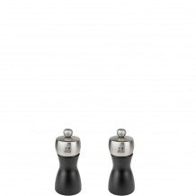 Σετ Μύλος Αλατιού amp Πιπεριού Ξύλινο ύψος 12cm σειρά Fidji Μαύρο Ματ INOX Peugeot c461946