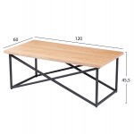 ΤΡΑΠΕΖΙ ΣΑΛΟΝΙΟΥ HM9469 01 MDF ΜΕ ΚΑΠΛΑΜΑ ΞΥΛΟΥ ΣΕ ΦΥΣΙΚΟ ΣΤΥΛ ΡΟΥΣΤΙΚ 120x60x45 5Yεκ c462217