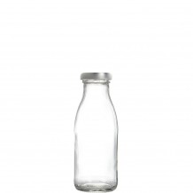 Γυάλινη φιάλη Latte 250ml με μαύρο πώμα διάμετρος πώματος φ38mm - Σετ 14 c462404