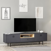 Έπιπλο τηλεόρασης Bigio ανθρακί χρώμα 180x35x48cm c462451 Έπιπλο τηλεόρασης Bigio ανθρακί χρώμα 180x35x48cm c462451