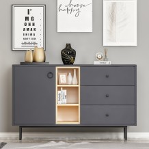 Μπουφέ Bigio ανθρακί χρώμα μελαμίνη 130x40x48 6cm c462452 Μπουφέ Bigio ανθρακί χρώμα μελαμίνη 130x40x48 6cm c462452