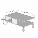 Τραπεζάκι σαλονιού Famiglia oak marble 90x54x35 6cm c462453