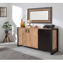 Μπουφέ COSMO μέταλλο μελαμίνη Atlantic Pine μαύρο 140x45x80cm c462473 Μπουφέ COSMO μέταλλο μελαμίνη Atlantic Pine μαύρο 140x45x80cm c462473