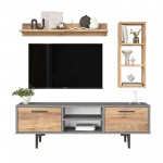 Έπιπλο τηλεόρασης Meglio μελαμίνη atlantic pine ανθρακί 138x29x44 1cm c462474