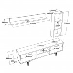 Έπιπλο τηλεόρασης Meglio μελαμίνη atlantic pine ανθρακί 138x29x44 1cm c462474