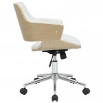Καρέκλα γραφείου εργασίας Fern pakoworld PU λευκό ξύλο φυσικό c462544