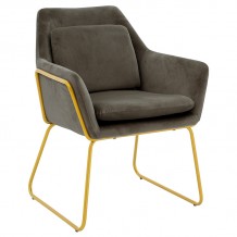 Πολυθρόνα Mira pakoworld βελούδο ανθρακί-μαύρο 65x69x86εκ c462651