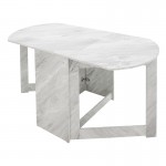 Τραπέζι Nadine pakoworld πολυμορφικό-επεκτεινόμενο χρώμα λευκό μαρμάρου 160x80x76 5εκ c462998