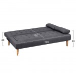ΚΑΝΑΠΕΣ ΚΡΕΒΑΤΙ WANDA HM3149 01 ΜΕ ΓΚΡΙ ΥΦΑΣΜΑ ΚΑΙ 2 ΠΛΑΙΝΑ ΜΑΞΙΛΑΡΙΑ 190X84X83Y εκ c463000