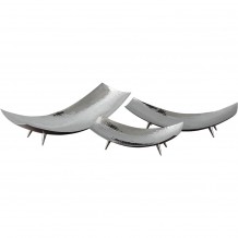 Πιατέλα καμπυλωτή INOX σφυρήλατη με πόδια υψηλής ποιότητας mirror γυάλισμα 36x19cm Buffet Choice c463155