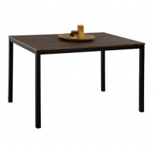 ΤΡΑΠΕΖΙ ΤΡΑΠΕΖΑΡΙΑΣ GOOSE HM9532 MDF ΚΑΡΥΔΙ-ΜΑΥΡΟ ΜΕΤΑΛΛΟ 120X70Χ75Yεκ c463178