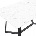 Tραπέζι Gemma pakoworld λευκό μαρμάρου-μαύρο 140x80x75εκ c463218