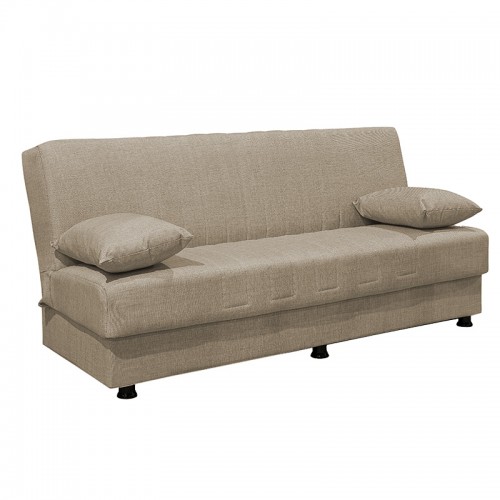 Kαναπές κρεβάτι Romina pakoworld 3θέσιος ύφασμα μπεζ 190x90x80εκ c463245