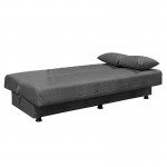Kαναπές κρεβάτι Romina pakoworld 3θέσιος ύφασμα ανθρακί 190x90x80εκ c463246