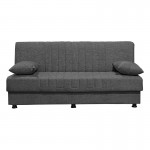 Kαναπές κρεβάτι Romina pakoworld 3θέσιος ύφασμα ανθρακί 190x90x80εκ c463246
