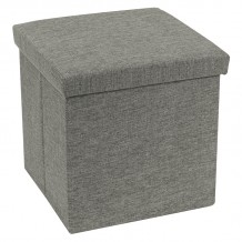 Σκαμπό-μπαούλο Crystal pakoworld ύφασμα γκρι 38x38x38εκ c463377