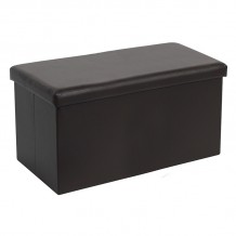 Σκαμπό-μπαούλο Cooperation pakoworld pu μαύρο 76x38x38εκ c463384
