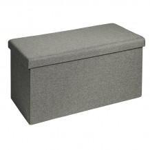 Σκαμπό-μπαούλο Greatness pakoworld ύφασμα γκρι 76x38x38εκ c463389