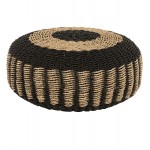 ΠΟΥΦ ΣΚΑΜΠΟ SARONI HM7851 02 SEAGRASS ΣΕ ΦΥΣΙΚΟ-ΜΑΥΡΟ ΧΡΩΜΑ Φ60x35Yεκ c463442
