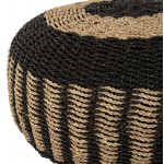 ΠΟΥΦ ΣΚΑΜΠΟ SARONI HM7851 02 SEAGRASS ΣΕ ΦΥΣΙΚΟ-ΜΑΥΡΟ ΧΡΩΜΑ Φ60x35Yεκ c463442