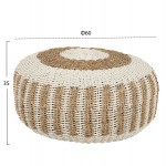 ΠΟΥΦ ΣΚΑΜΠΟ SARONI HM7851 01 SEAGRASS ΣΕ ΦΥΣΙΚΟ-ΛΕΥΚΟ ΧΡΩΜΑ Φ60x35Yεκ c463443