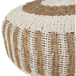 ΠΟΥΦ ΣΚΑΜΠΟ SARONI HM7851 01 SEAGRASS ΣΕ ΦΥΣΙΚΟ-ΛΕΥΚΟ ΧΡΩΜΑ Φ60x35Yεκ c463443